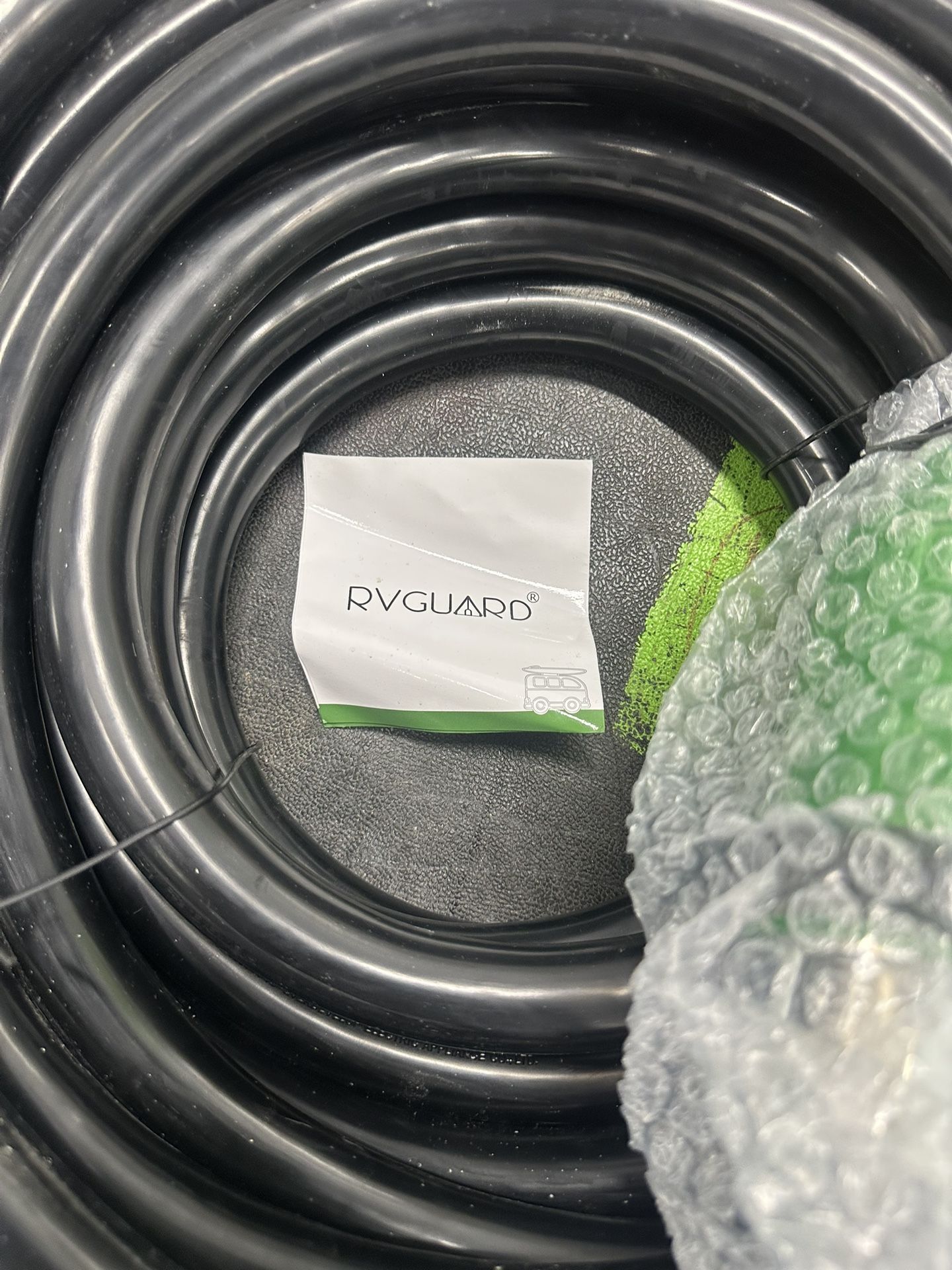 RVGUARD 50 Amp 50 Foot RV Power Cord, 14-50P to SS2-50R Generator Extension Cord, Heavy Duty STW Cord with LED Power Indicator and Cord Organizer, Gre