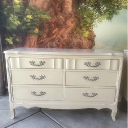 Vintage White Wood Dresser