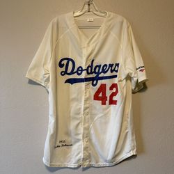 Dodgers , Men’s Ivory Jackie Robinson #42 Home Dodgers MLB Jersey, Size XL