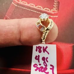 18K Solid Gold Wedding Ring 4Gr Size 7