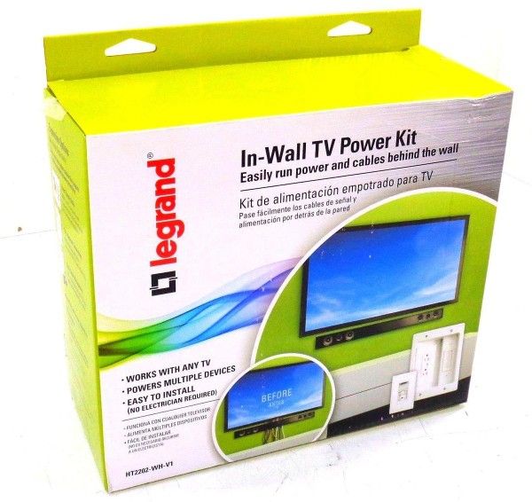 Legrand HT2202-WH-V1 In-Wall Flat Screen TV Power & Cable -