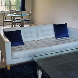 Two White Leather Couches