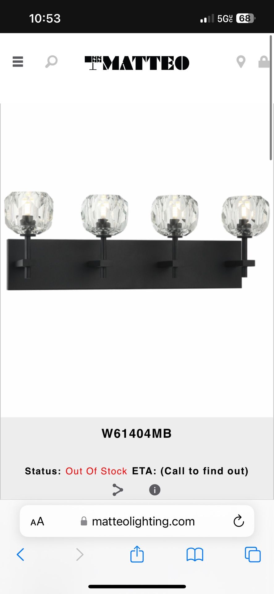 Matteo Vanity Bathroom Light Fixture 