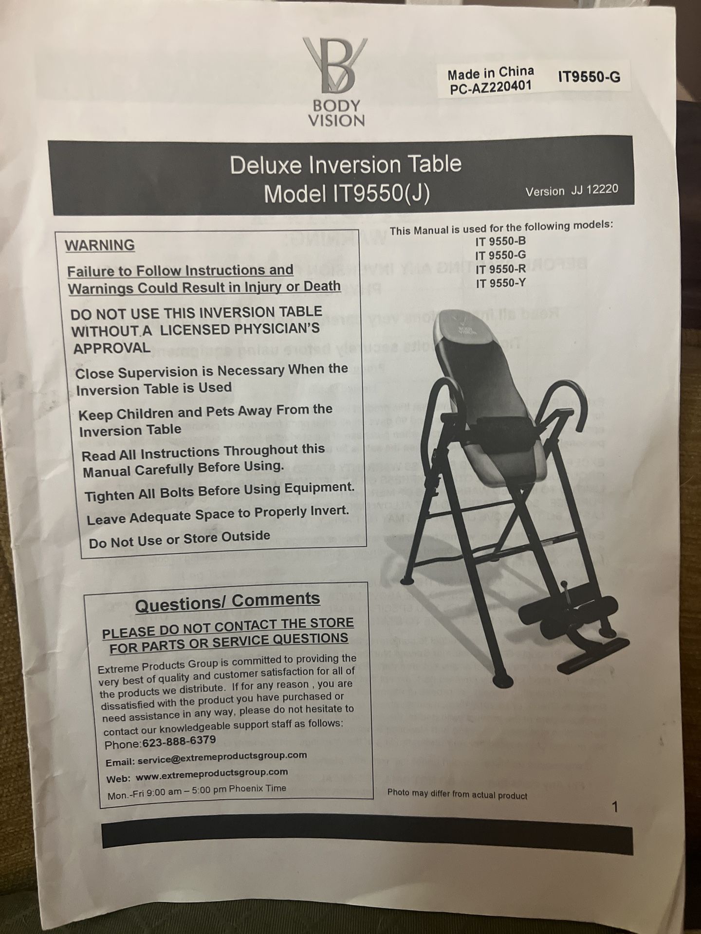Inversion Table