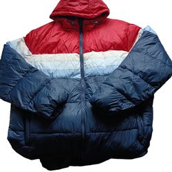 GOOD FELLOW 2Xl Red/White/blue PUFFER JACKET 