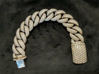 14K Gold Iced Out Miami Cuban Link Bracelet 2.272 CT Diamond Box Clasp Luxury Jewelry