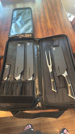 Cangshan Elbert Series German Steel Forged 6-Piece BBQ Set, Bag Set, Blackl