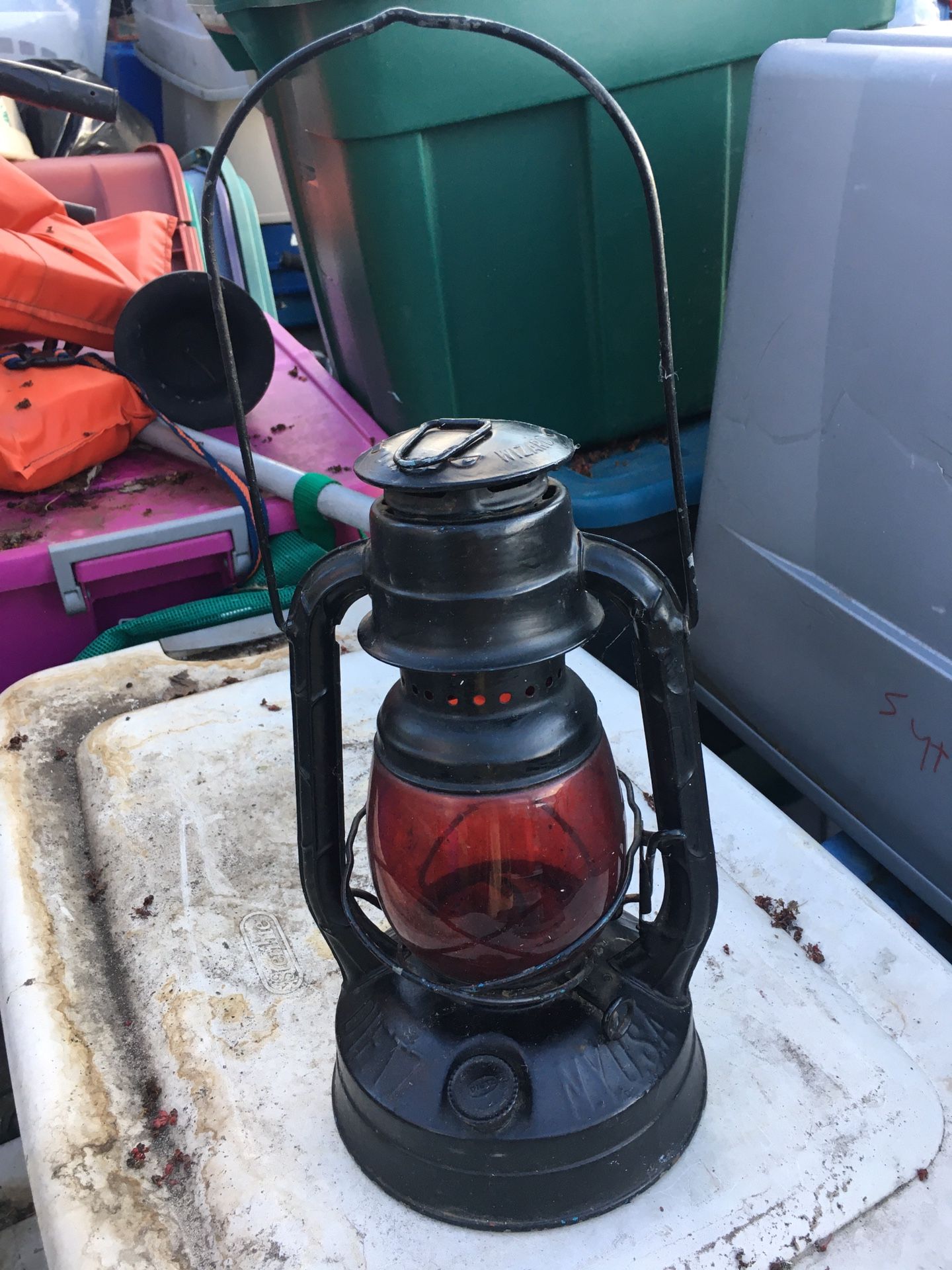 Vintage Railroad Lantern With Red Glass Only $35 Firm