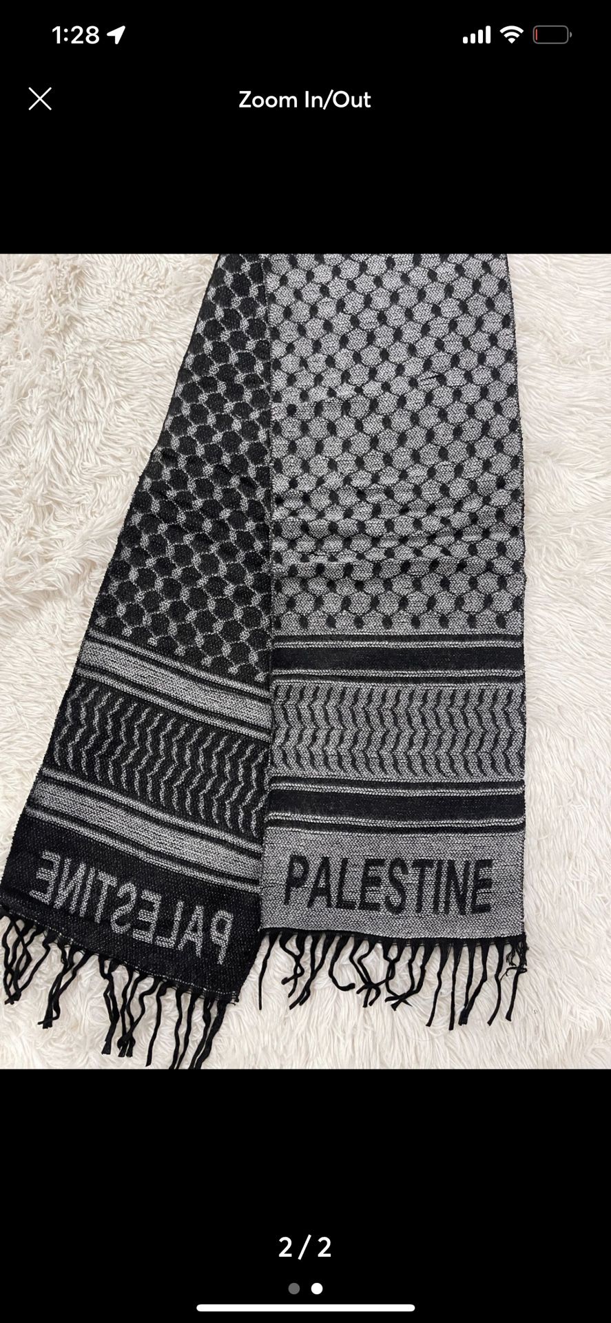 New | Palestine Grey Black Shawl