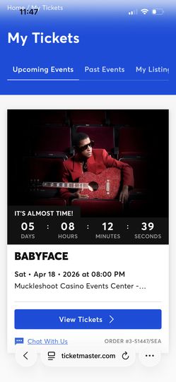 Babyface ticket 4/18 @8pm