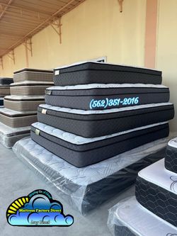 Twin white bamboo Pillowtop mattress and box set