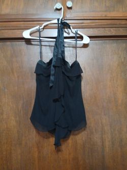 BANANA REPUBLIC black rayon halter top