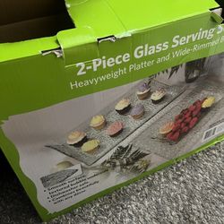 2 Piece Glassware Serving Set 