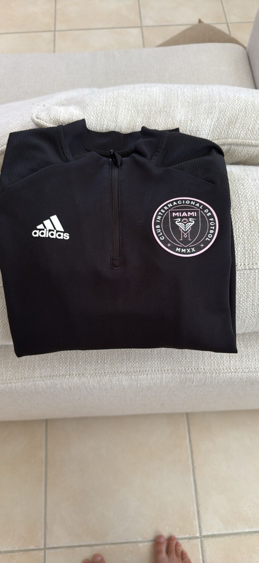 ADIDAS AEROREADY Inter Miami 3/4 zip up sweater Size Youth Medium