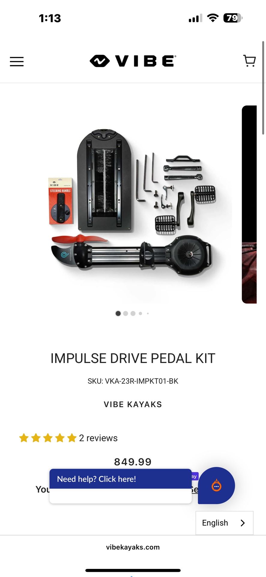 Impulse Drive Kit- For ViBE Kayaks Only