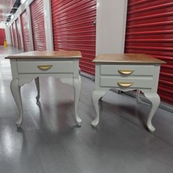 Two-Tone Queen Anne End Tables – Refreshed & Modernized – Matching Set