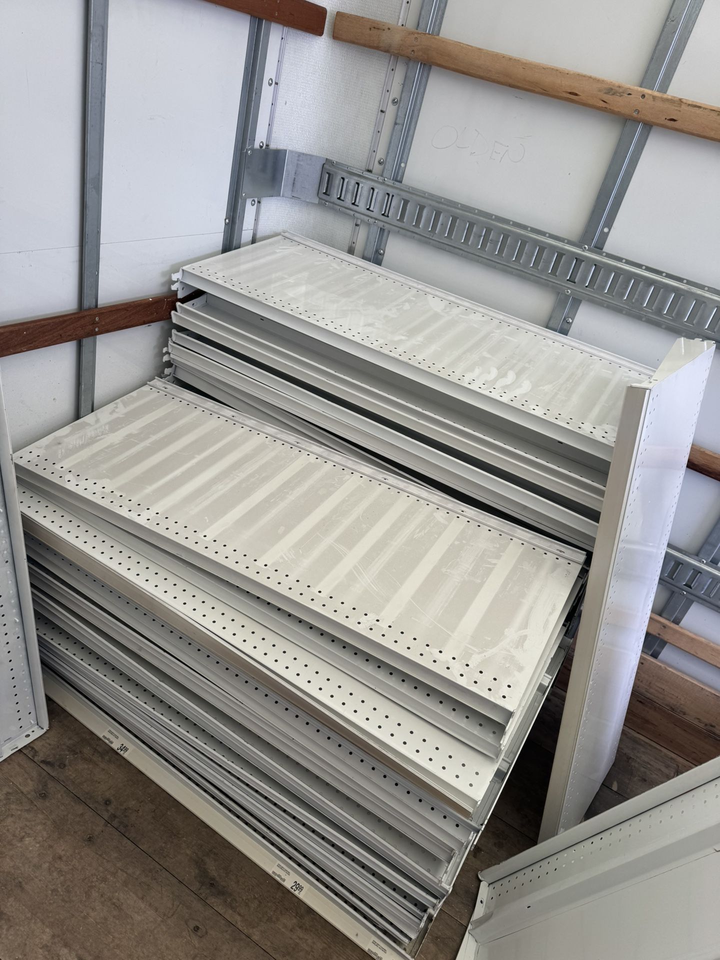 white Gondola Shelving, Standard Deck