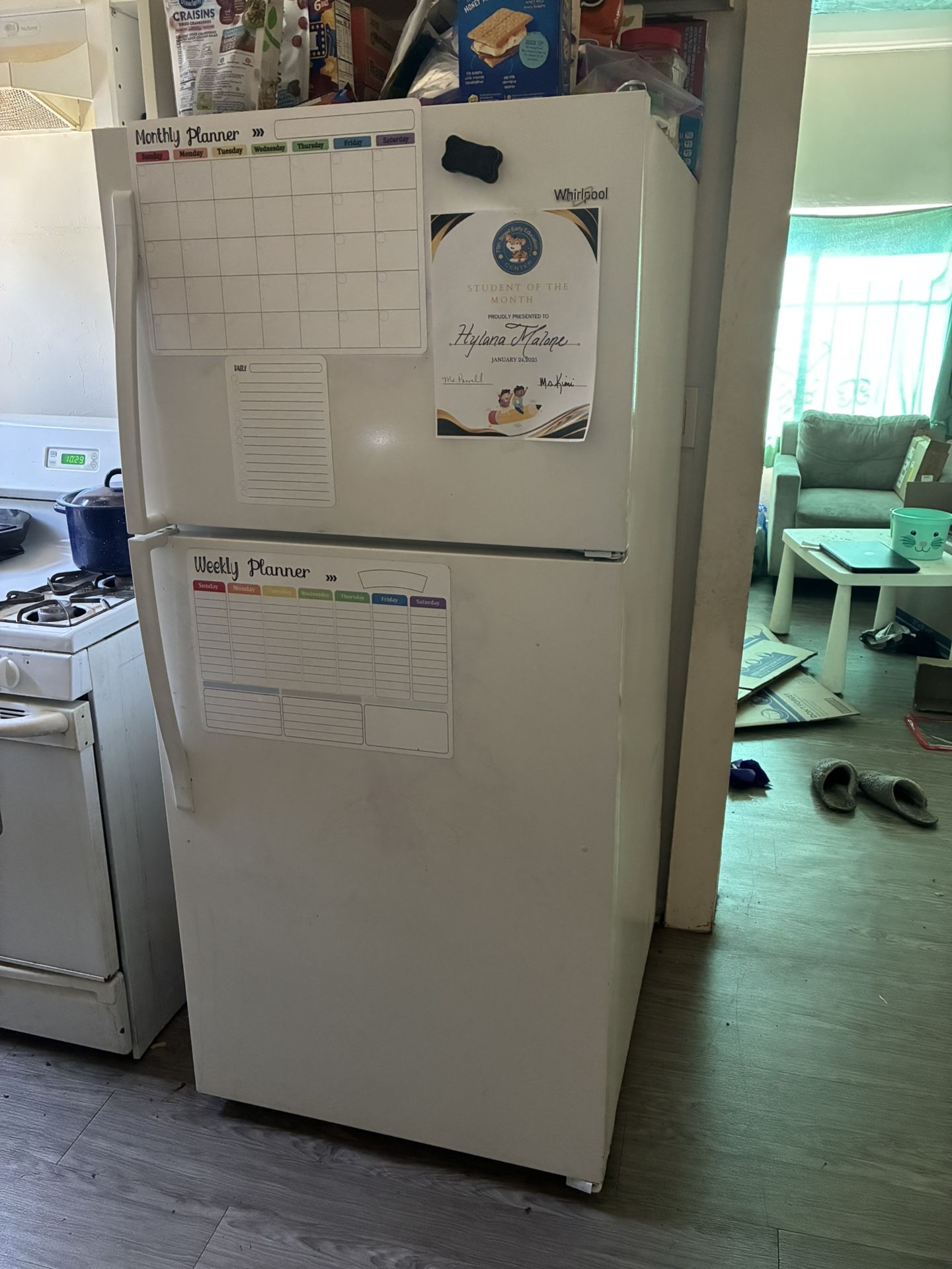 White Whirlpool Refrigerator