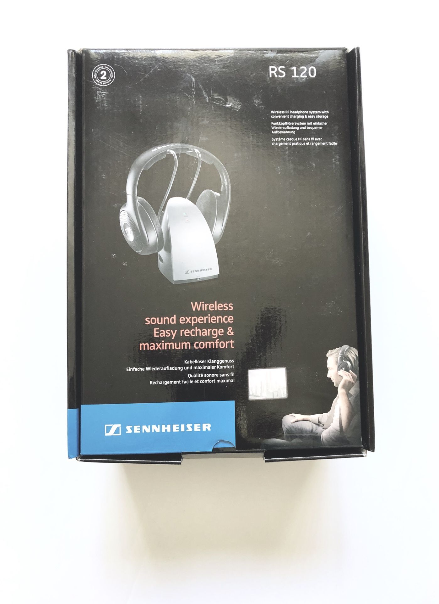 Sennheiser RS120 On-Ear Wireless RF Headphones with Charging Cradle