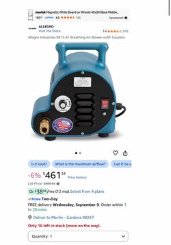 Breathing Air Blower w/EF Couplers