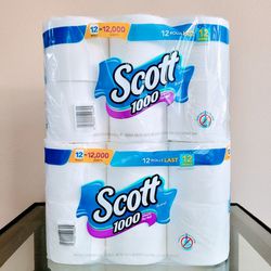 (2) Scott Toilet Paper 12 Rolls - $20 For All FIRM 