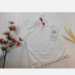 NWT Girls Shirt Size 6 Rare Editions size 6 White Lace Tunic Top Daisy Flower Shirt