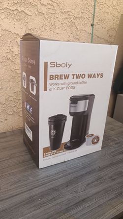 Sboly Single Serve Coffee Maker – K-Cup & Ground Coffee – Open Box