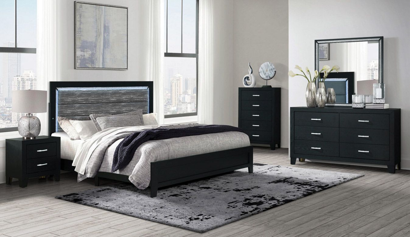 Modern Dark Grey Bedroom Set – Excellent Condition Brand New