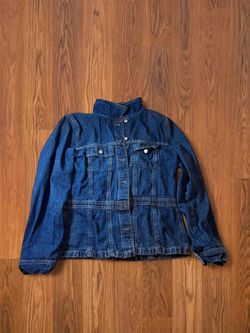 Zena Jeans Womens Dark Wash Denim Button Front Jacket Blue Size XL