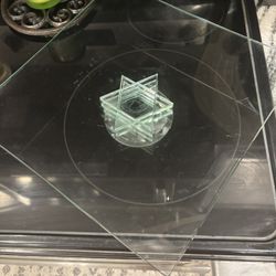 vintage Prima Donna beveled glass serving plate with a raised Star of David  12x12”