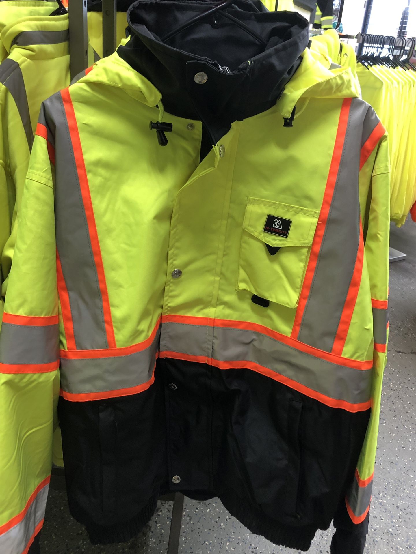 3A Safety Hi-Viz Waterproof Class 3 Bomber Jacket With Removable Liner.