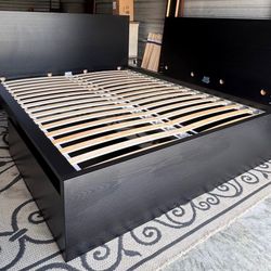 Ikea Malm Queen Bed Frame and Nightstand
