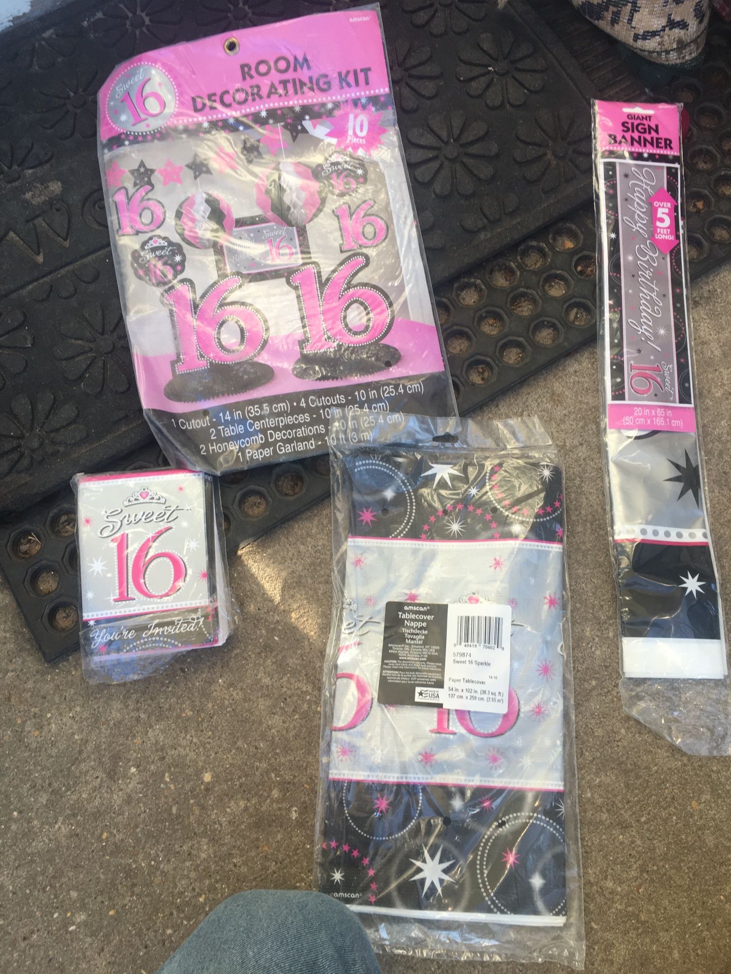 New in package sweet 16 birthday decoration kit only $10