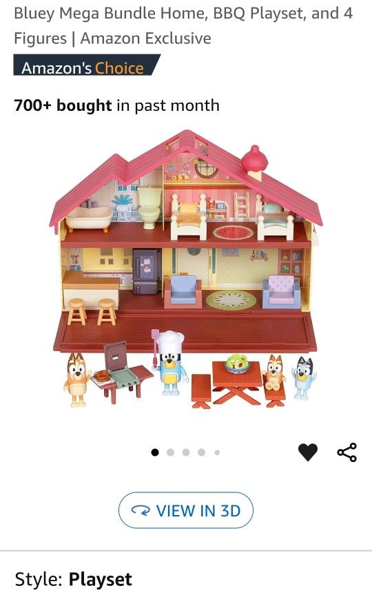 Bluey Mega Bundle Home, BBQ Playset, and 4 Figures