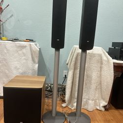 Pair Bowers & Wilkins B&W VM1 Speakers and ASW 600 Powered Subwoofer