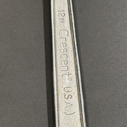 Vintage Crescent Crestoloy 12" Adjustable Wrench! Made in the USA! 