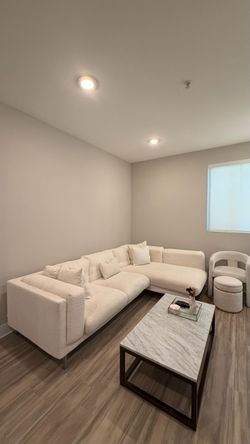White Sectional boucle couch