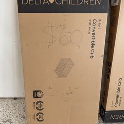 Delta Children Adley 3-in-1 Convertible Crib - Bianca White: Adjustable Height, Converts to Toddler Bed, Wood Composite