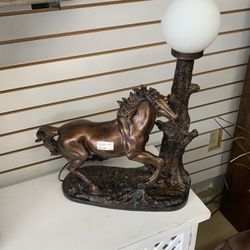 Vintage Horse Globe Lamp