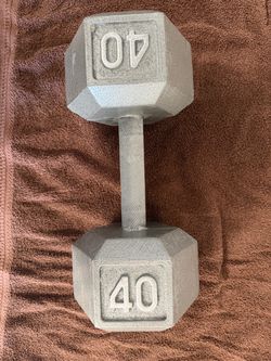40 lb Solid Cast Iron Hex Dumbbell (Single)