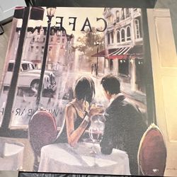 Date night in Paris 32’x32’ canvas frame