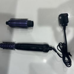 Conair 2-in-1 Hot Air Curling Combo, Includes 1.5-inch Curl Brush and 1-inch Aluminum Bristle Brush