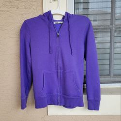 "OLD NAVY" LADIES SIZE SMALL ZIPPERED,  HOODED PURPLE SWEATSHIRT