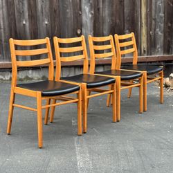 Set 4 Mid-Century Modern Danish Modern Solid Wood Dining Chair (FREE DELIVERY 🚚)