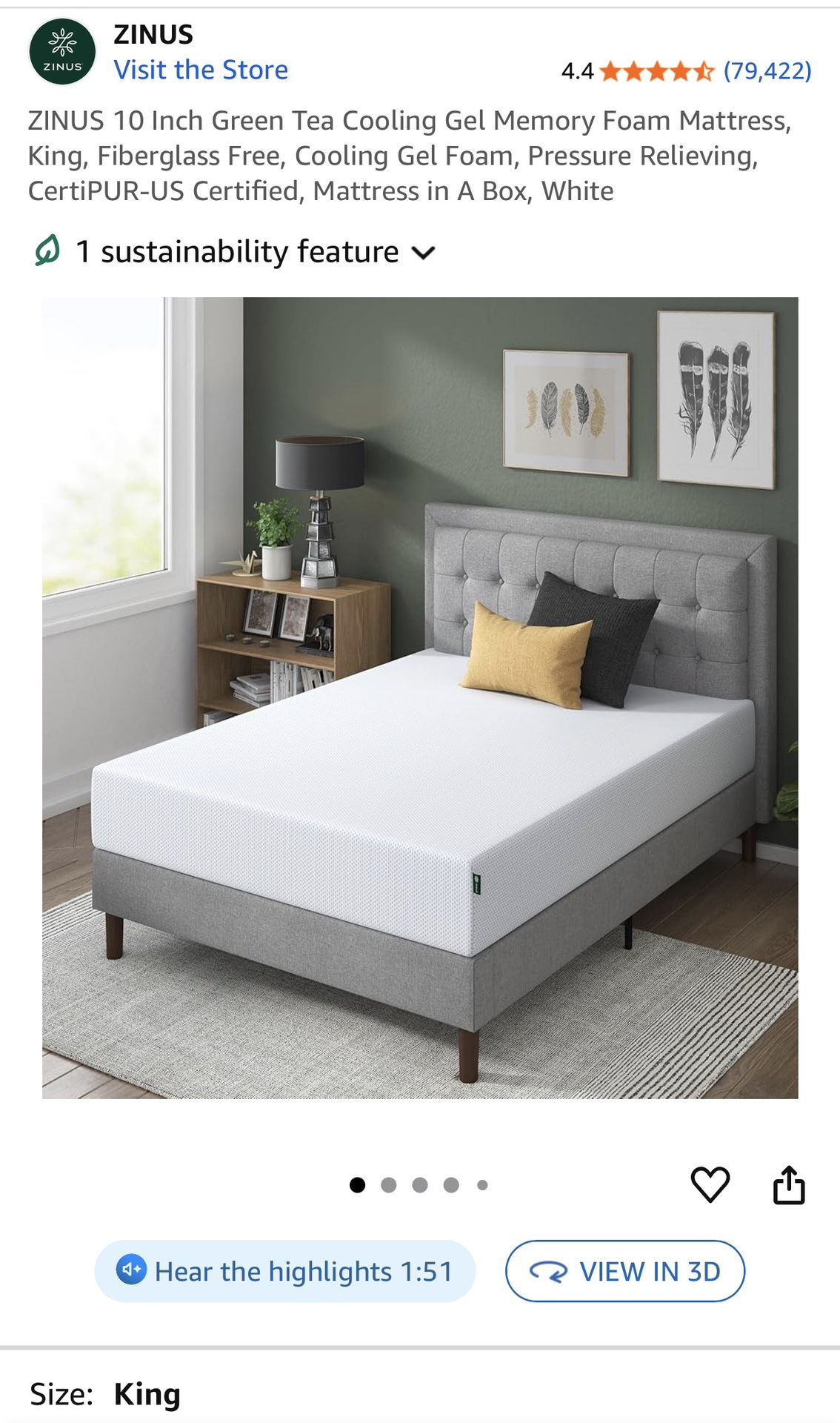 King mattress 10 Inch