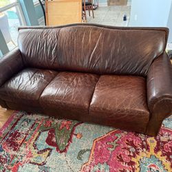 Brown Leather Sofa 