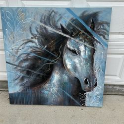 Horse painting on canvas.