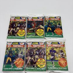 1990 Score NFL Football Cards Lot of 6 packs Possible Montana Bo Rice Sanders