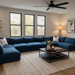 Blue Modular Cloud Couch – Down Filled Sectional