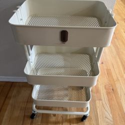 Rolling Metal Cart W/ 3 Tiers 